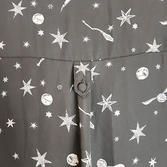 Torrid Harry Potter Star & Wand Black Georgette Harper Blouse Women’s Size 2X - Picture 11 of 16